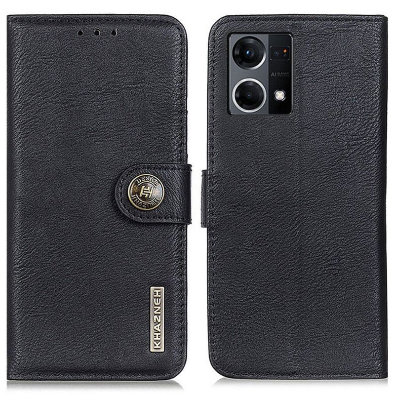 Capa Flip Para Oppo Reno 7 Imitação De Couro Khazneh