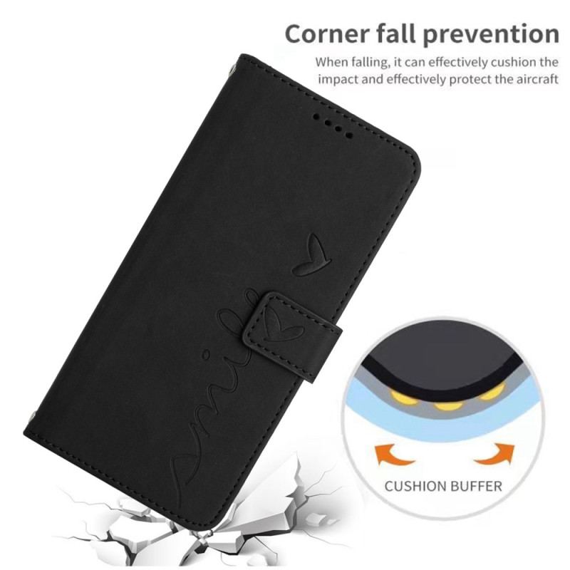 Capa Flip Para Oppo Reno 7 Sorria Com Cordão