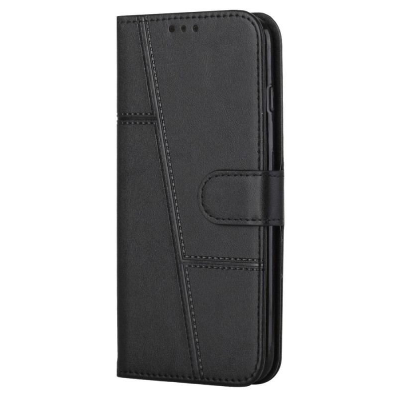 Capa Folio Para Oppo Reno 7 De Cordão Strappy Geo Leather Effect