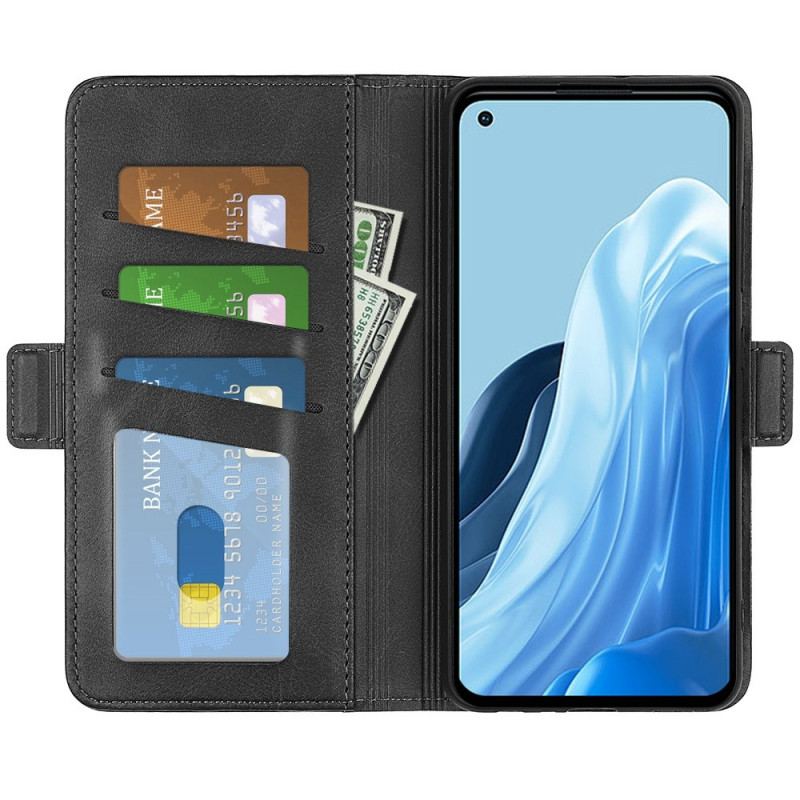 Capa Folio Para Oppo Reno 7 Fecho Duplo