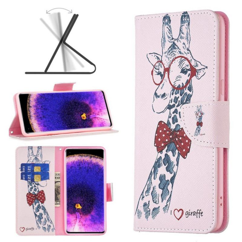 Capa Folio Para Oppo Reno 7 Girafa Inteligente