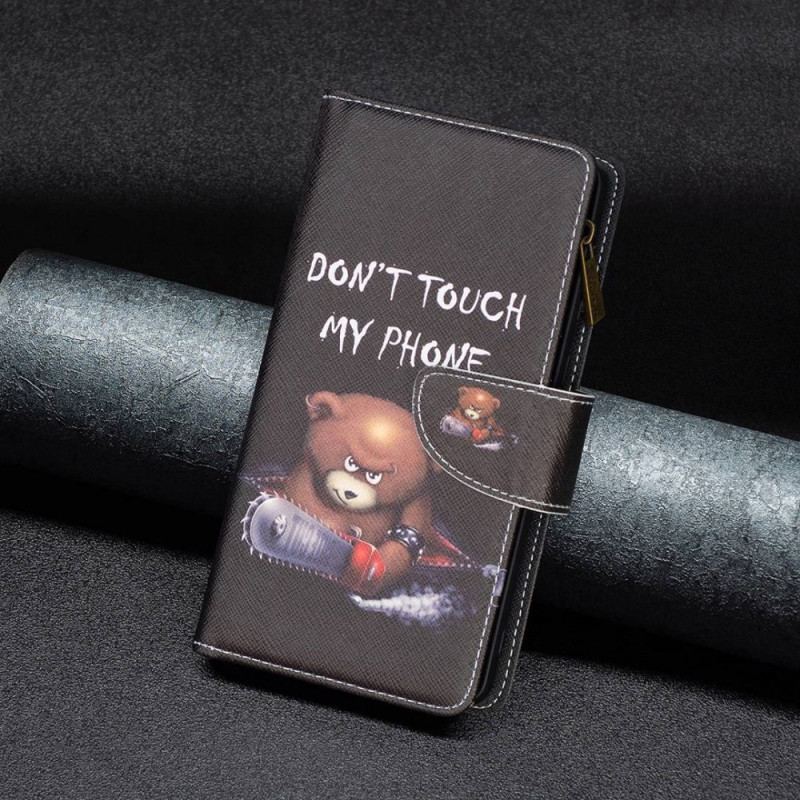 Capa Folio Para Oppo Reno 7 Urso De Bolso Com Zíper