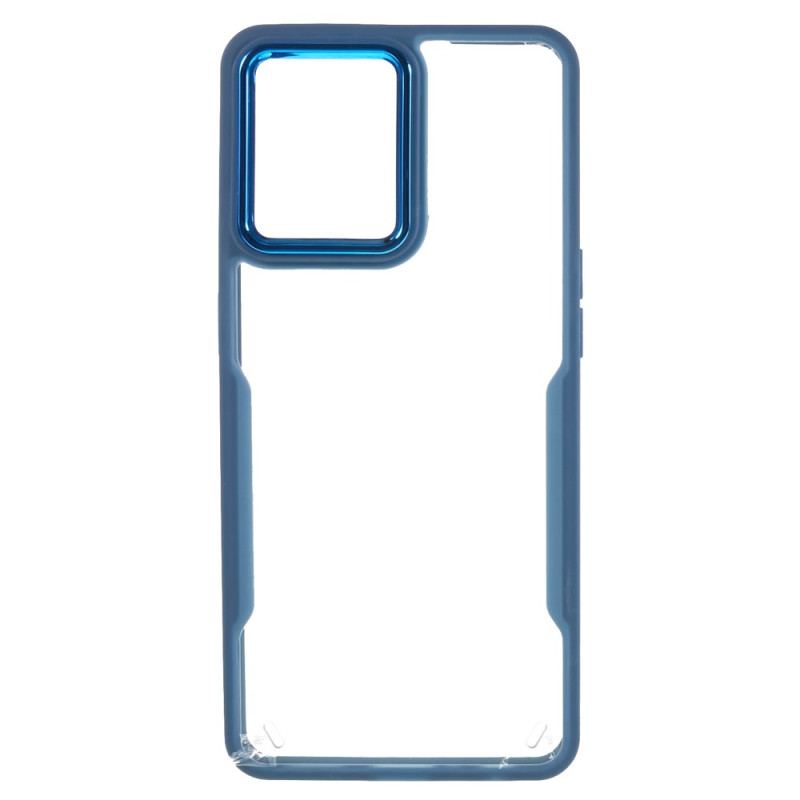 Capa Para Oppo Reno 7 Acrílico Transparente E Contorno Colorido