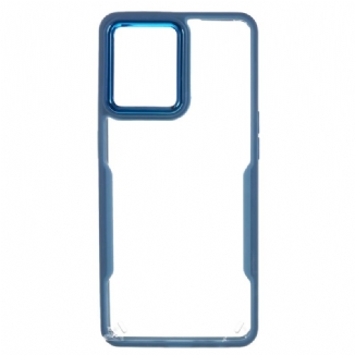 Capa Para Oppo Reno 7 Acrílico Transparente E Contorno Colorido