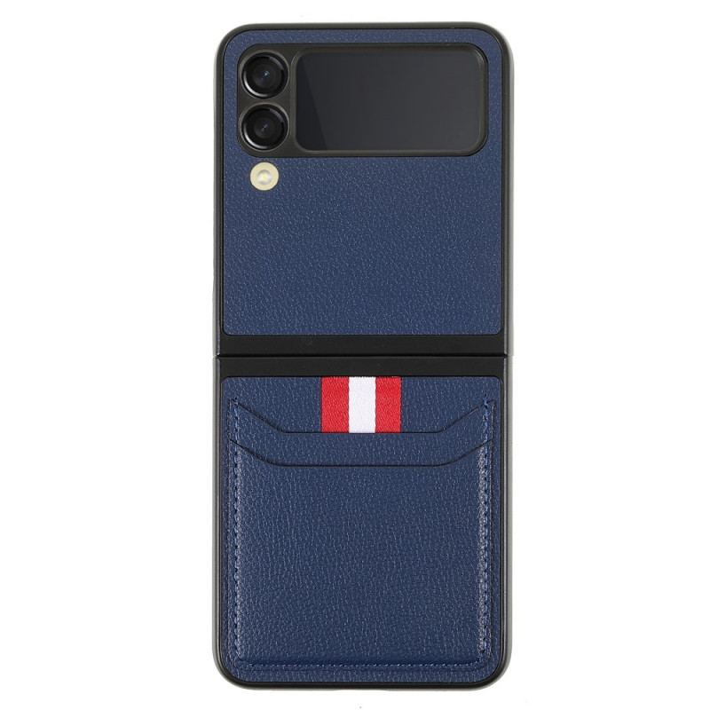 Capa De Celular Para Samsung Galaxy Z Flip 3 5G De Couro Porta Cartão Tricolor