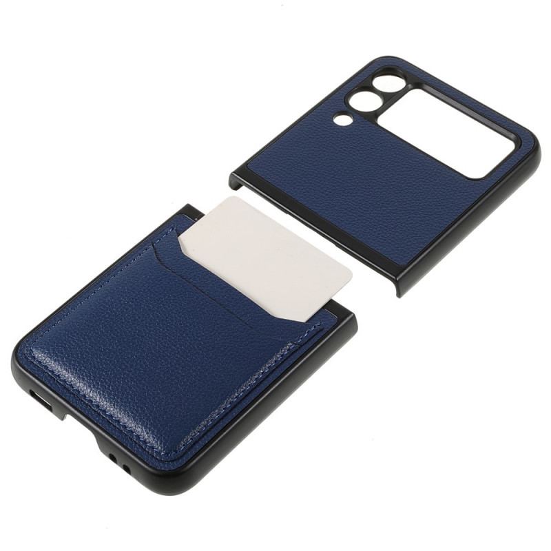 Capa De Celular Para Samsung Galaxy Z Flip 3 5G De Couro Porta Cartão Tricolor