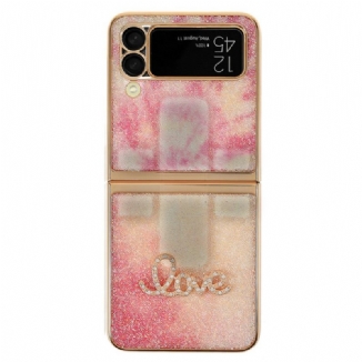 Capa Para Samsung Galaxy Z Flip 3 5G De Couro Amor