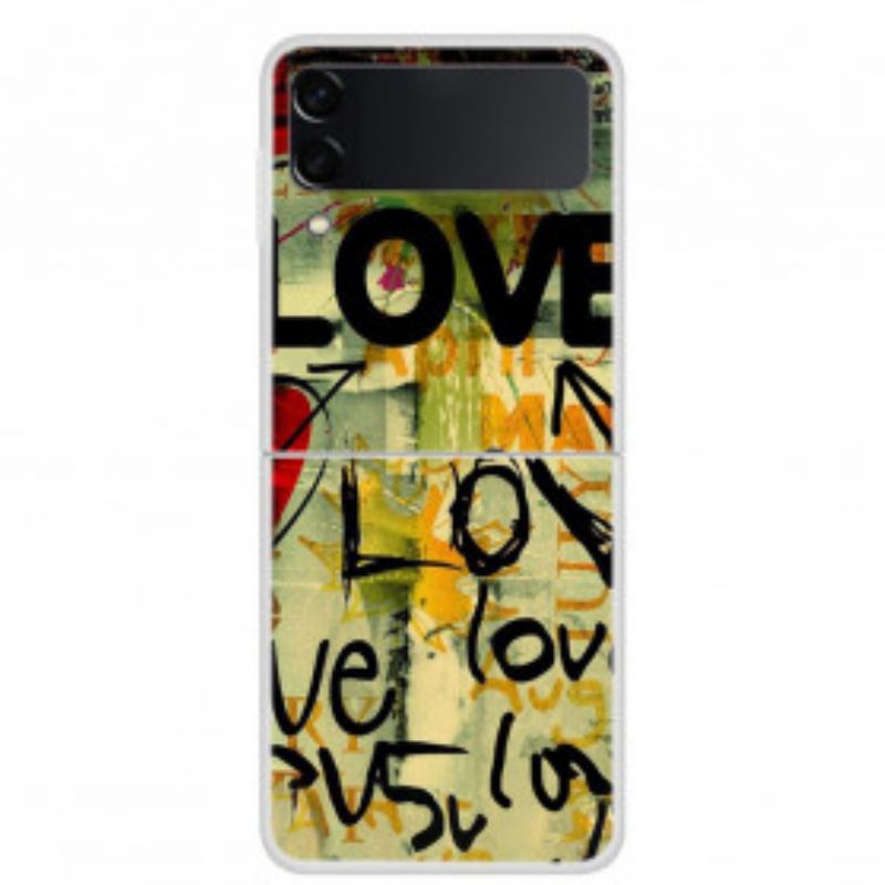 Capa Para Samsung Galaxy Z Flip 3 5G De Couro Amor E Amor