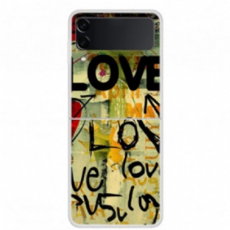 Capa Para Samsung Galaxy Z Flip 3 5G De Couro Amor E Amor