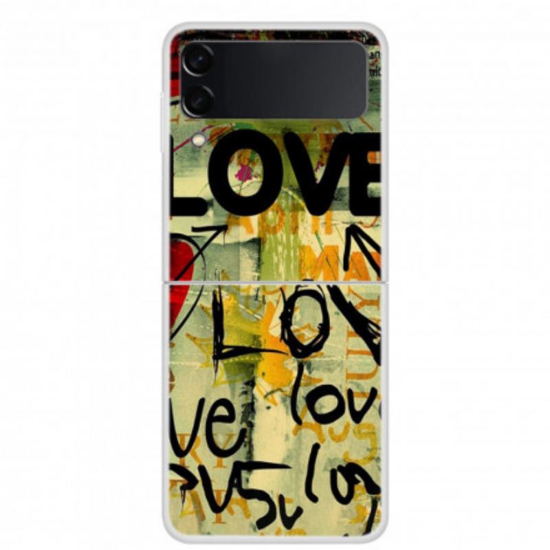 Capa Para Samsung Galaxy Z Flip 3 5G De Couro Amor E Amor