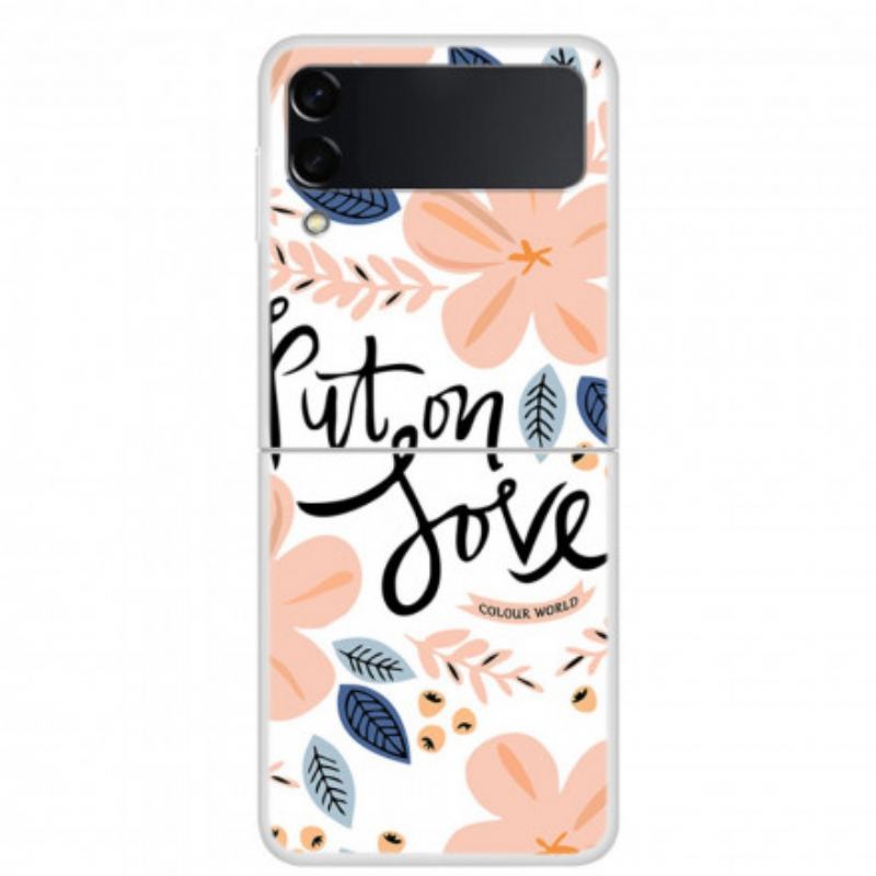 Capa Para Samsung Galaxy Z Flip 3 5G De Couro Coloque Amor