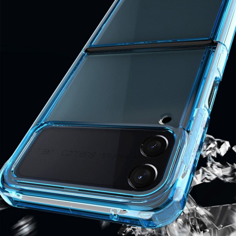 Capa Para Samsung Galaxy Z Flip 3 5G De Couro Colorido Transparente