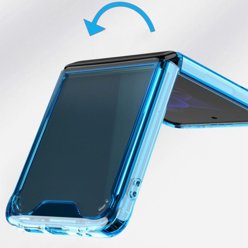 Capa Para Samsung Galaxy Z Flip 3 5G De Couro Colorido Transparente