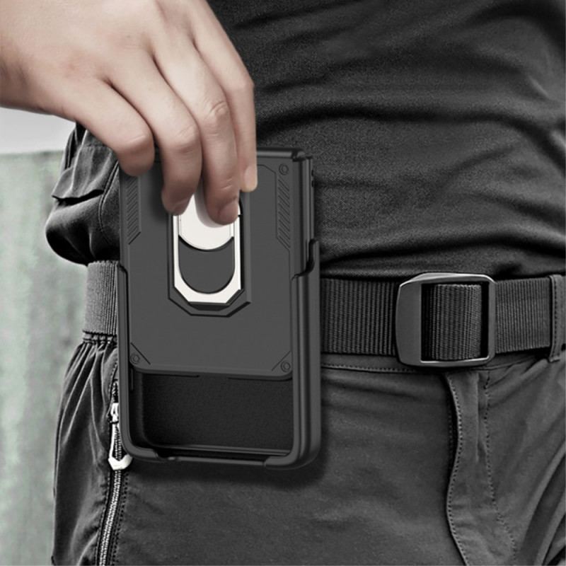 Capa Para Samsung Galaxy Z Flip 3 5G De Couro Com Anel E Suporte Gkk