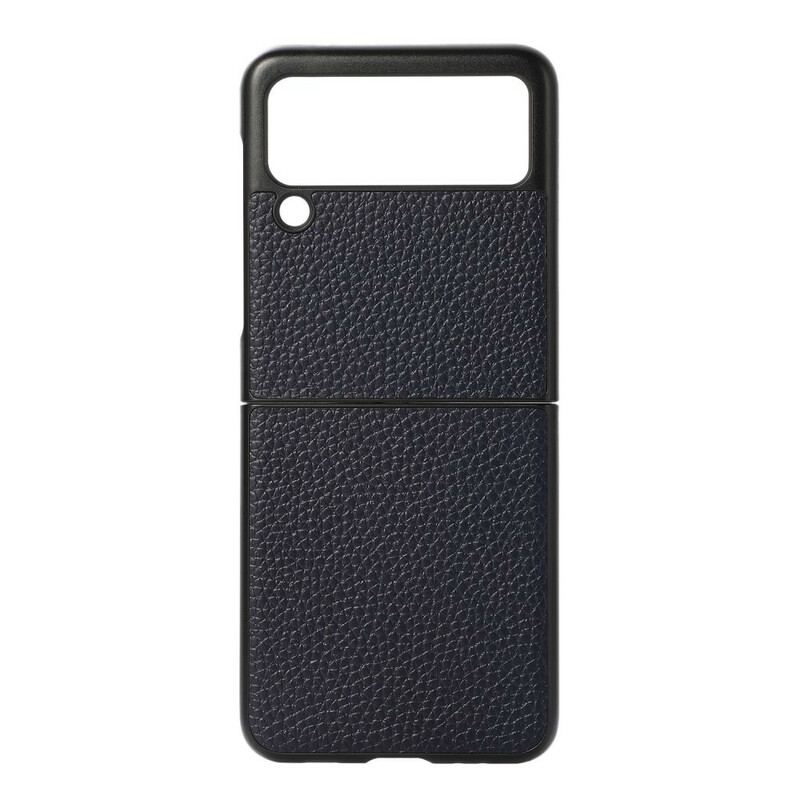 Capa Para Samsung Galaxy Z Flip 3 5G De Couro Couro Cor De Lichia Genuíno