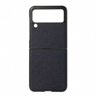 Capa Para Samsung Galaxy Z Flip 3 5G De Couro Couro Cor De Lichia Genuíno