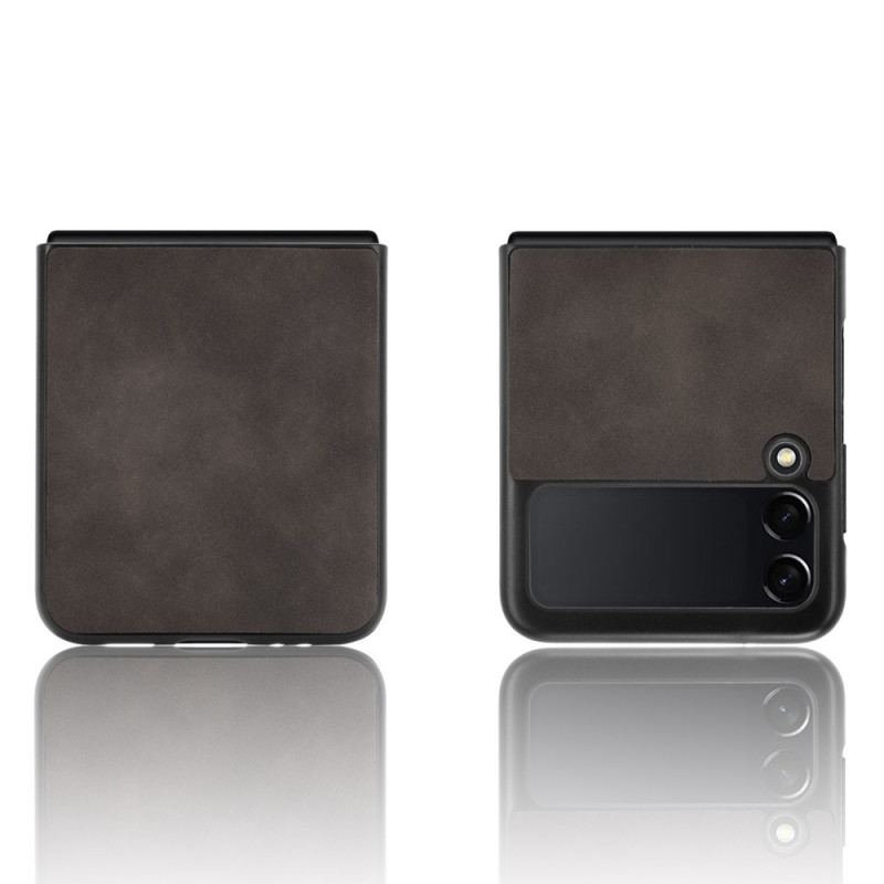 Capa Para Samsung Galaxy Z Flip 3 5G De Couro Efeito Couro Macio