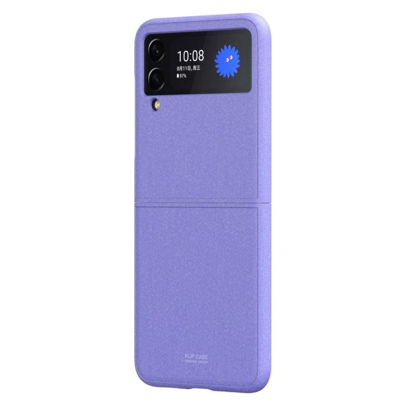 Capa Para Samsung Galaxy Z Flip 3 5G De Couro Estilo Jato De Areia