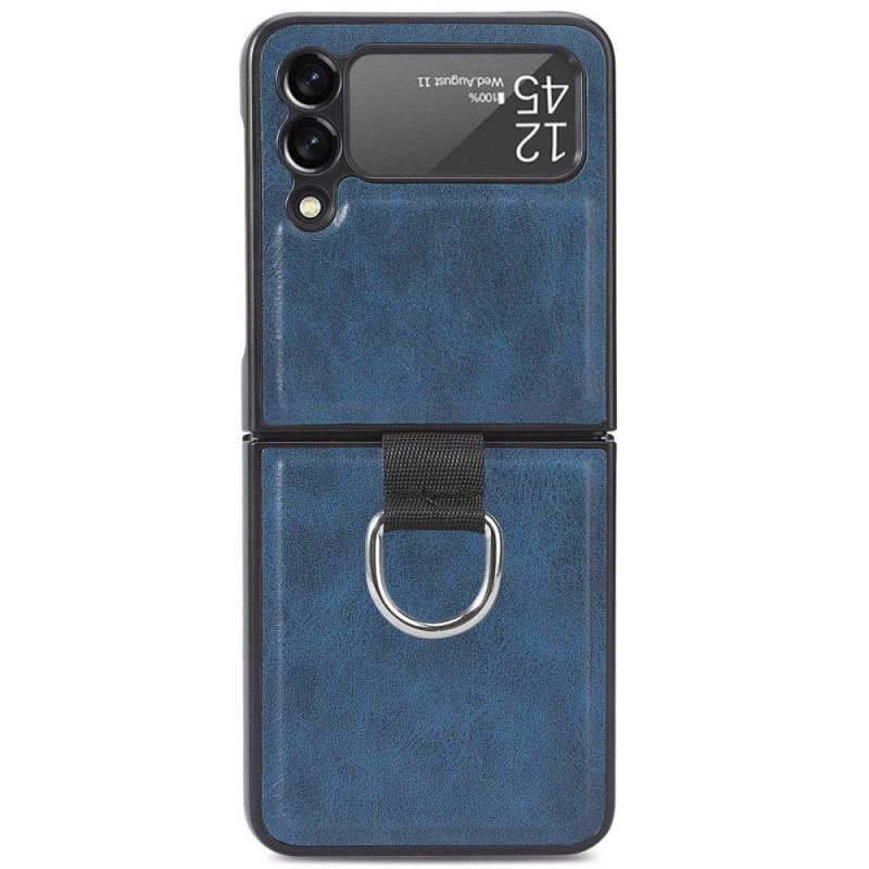 Capa Para Samsung Galaxy Z Flip 3 5G De Couro Estilo Vintage De Couro Com Anel