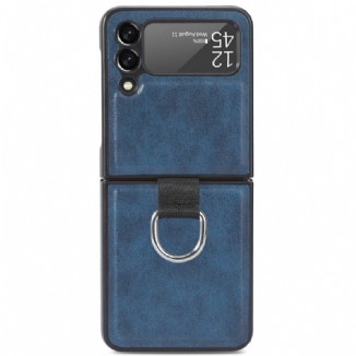 Capa Para Samsung Galaxy Z Flip 3 5G De Couro Estilo Vintage De Couro Com Anel