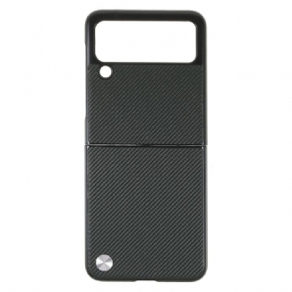 Capa Para Samsung Galaxy Z Flip 3 5G De Couro Fibra De Carbono X-level