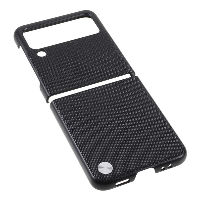 Capa Para Samsung Galaxy Z Flip 3 5G De Couro Fibra De Carbono X-level