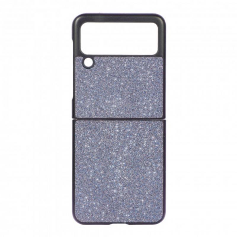 Capa Para Samsung Galaxy Z Flip 3 5G De Couro Lantejoulas Premium