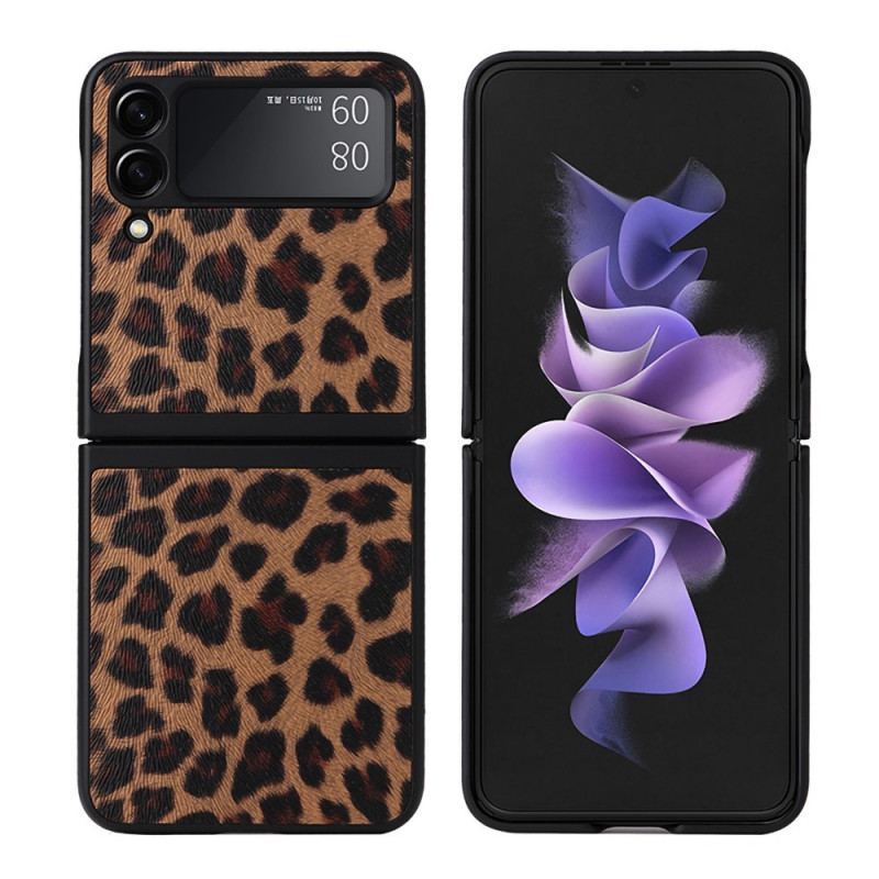 Capa Para Samsung Galaxy Z Flip 3 5G De Couro Leopardo