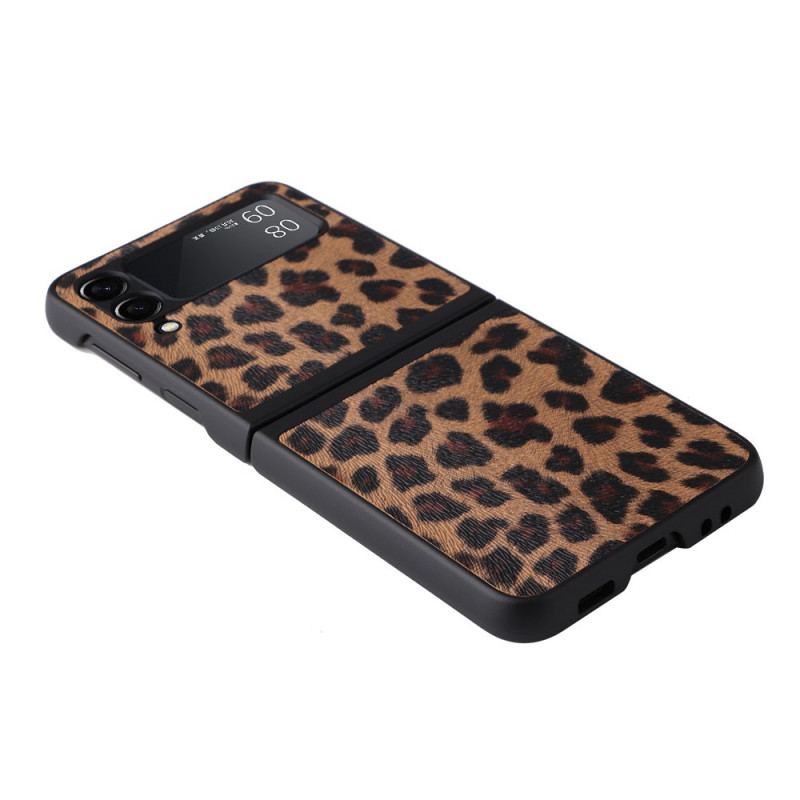 Capa Para Samsung Galaxy Z Flip 3 5G De Couro Leopardo