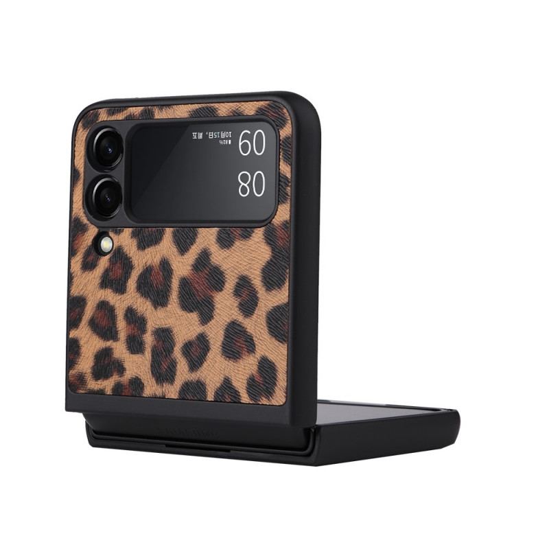 Capa Para Samsung Galaxy Z Flip 3 5G De Couro Leopardo