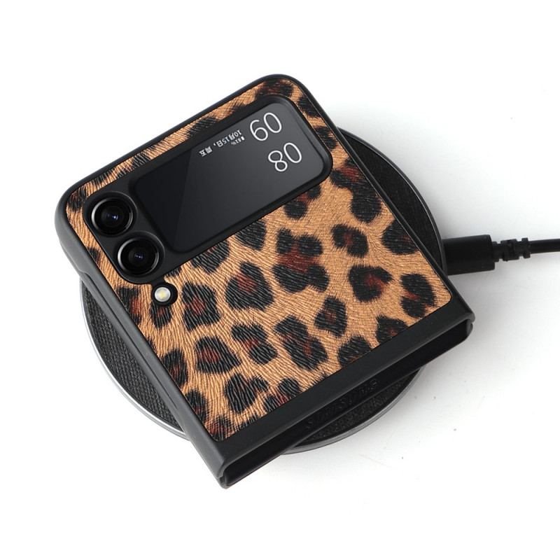 Capa Para Samsung Galaxy Z Flip 3 5G De Couro Leopardo