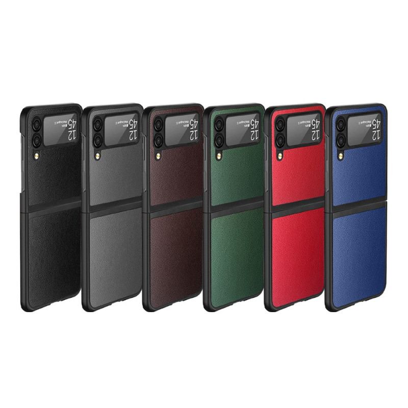 Capa Para Samsung Galaxy Z Flip 3 5G De Couro Couro Lichia Estilo 2 Peças