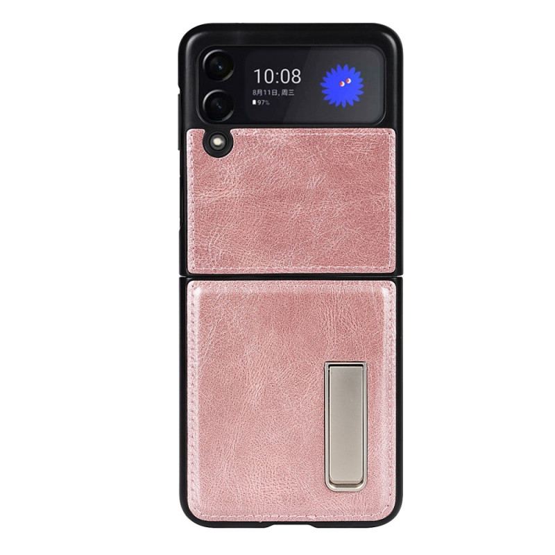 Capa Para Samsung Galaxy Z Flip 3 5G De Couro Suporte De Couro Estilo