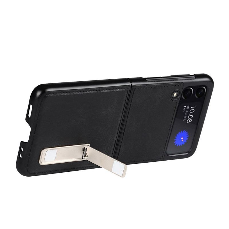 Capa Para Samsung Galaxy Z Flip 3 5G De Couro Suporte De Couro Estilo