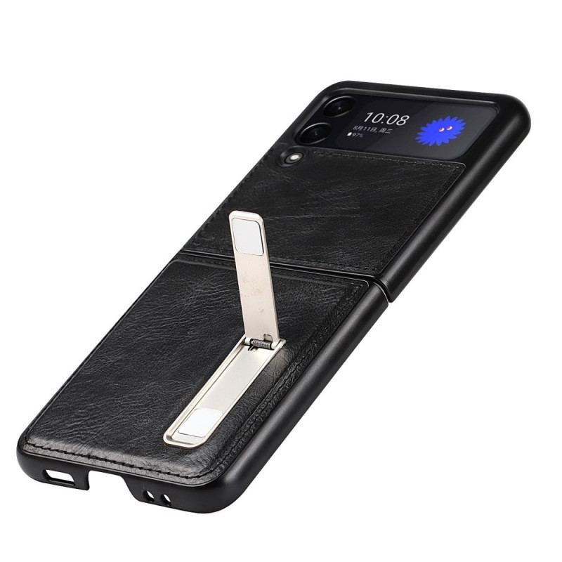 Capa Para Samsung Galaxy Z Flip 3 5G De Couro Suporte De Couro Estilo