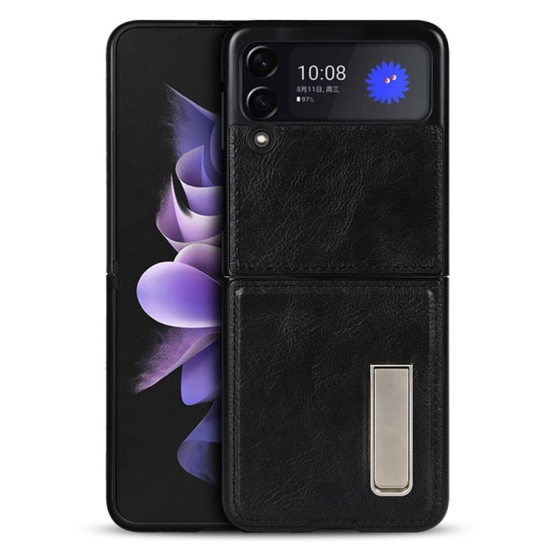 Capa Para Samsung Galaxy Z Flip 3 5G De Couro Suporte De Couro Estilo