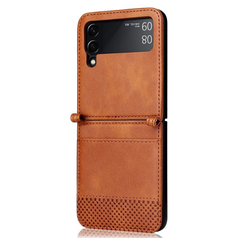 Capa Para Samsung Galaxy Z Flip 3 5G De Couro Titular De Cartão Estilo Couro Vintage