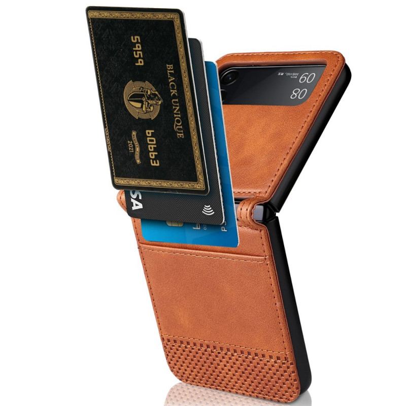 Capa Para Samsung Galaxy Z Flip 3 5G De Couro Titular De Cartão Estilo Couro Vintage