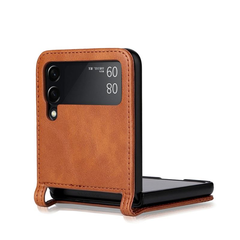 Capa Para Samsung Galaxy Z Flip 3 5G De Couro Titular De Cartão Estilo Couro Vintage