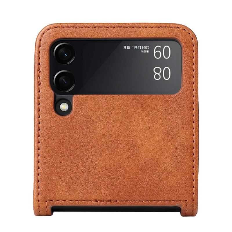 Capa Para Samsung Galaxy Z Flip 3 5G De Couro Titular De Cartão Estilo Couro Vintage