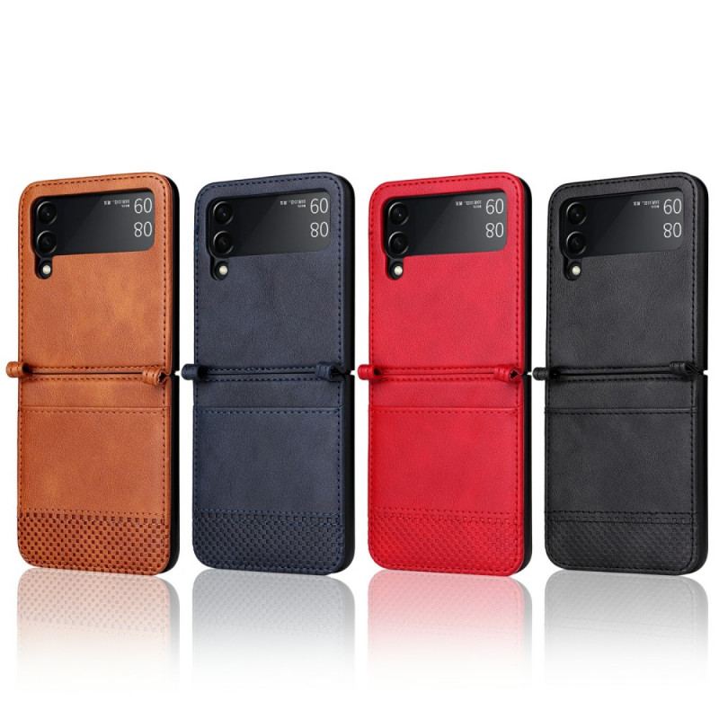 Capa Para Samsung Galaxy Z Flip 3 5G De Couro Titular De Cartão Estilo Couro Vintage