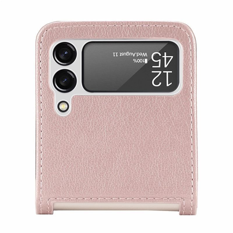 Capa Para Samsung Galaxy Z Flip 3 5G De Couro Titular De Cartão De Couro Texturizado