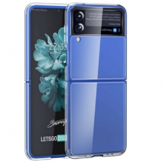 Capa Para Samsung Galaxy Z Flip 3 5G De Couro Transparente