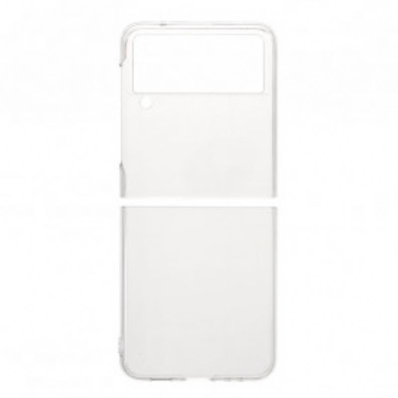 Capa Para Samsung Galaxy Z Flip 3 5G De Couro Transparente