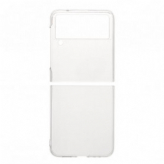 Capa Para Samsung Galaxy Z Flip 3 5G De Couro Transparente