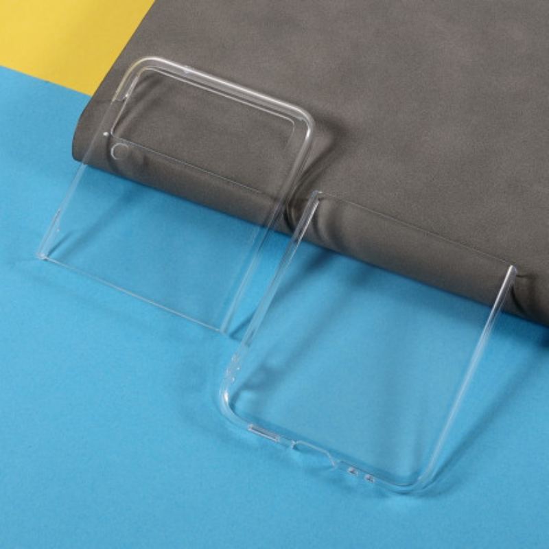 Capa Para Samsung Galaxy Z Flip 3 5G De Couro Transparente