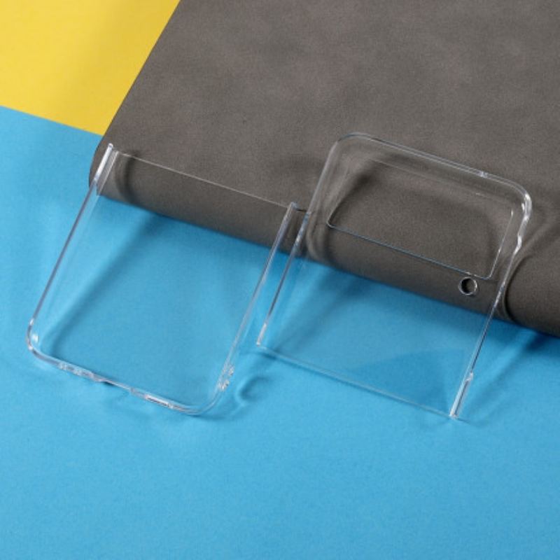 Capa Para Samsung Galaxy Z Flip 3 5G De Couro Transparente