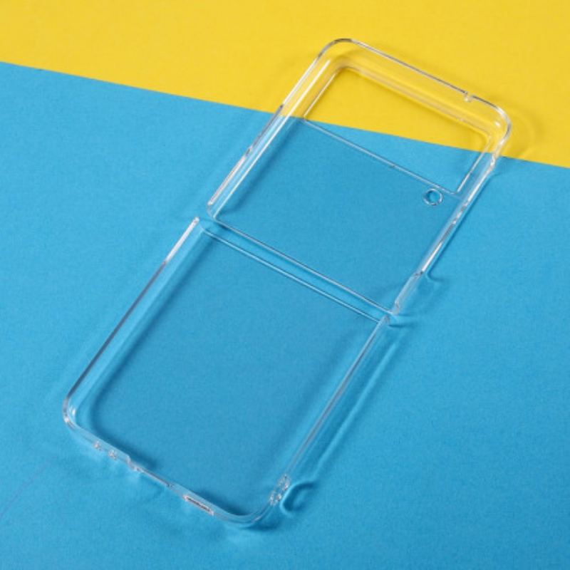 Capa Para Samsung Galaxy Z Flip 3 5G De Couro Transparente