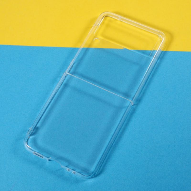 Capa Para Samsung Galaxy Z Flip 3 5G De Couro Transparente