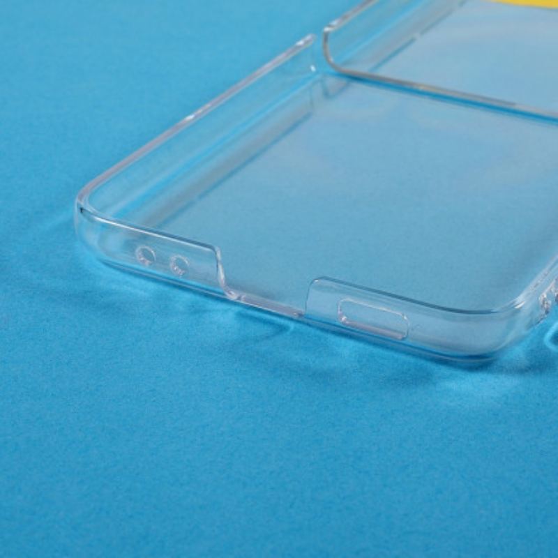 Capa Para Samsung Galaxy Z Flip 3 5G De Couro Transparente